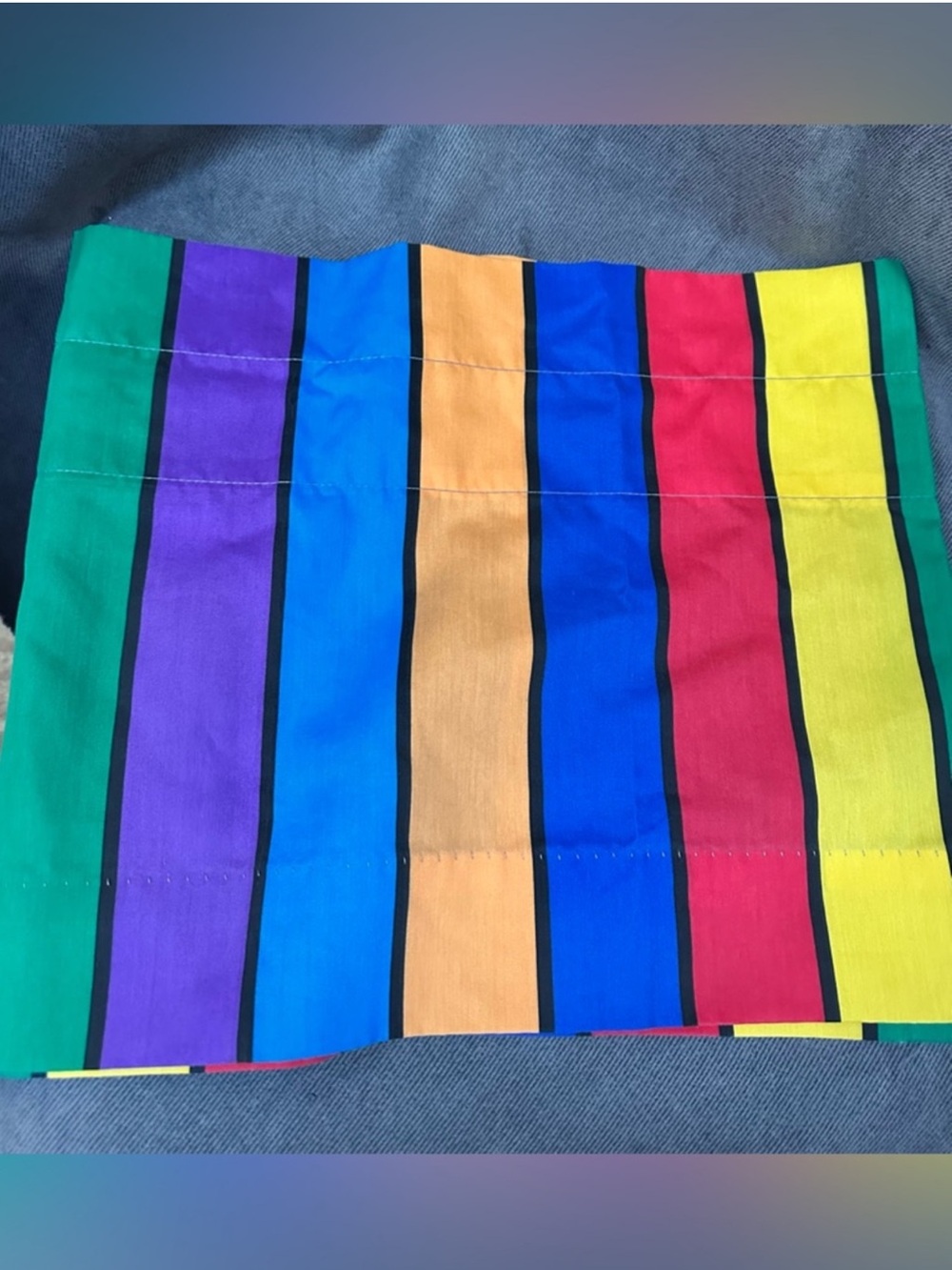 Vintage 80s Mickeys stuff Mickey Mouse striped window valance